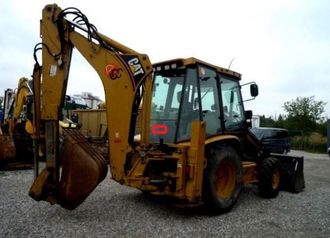 Стекло заднее нижнее (закаленное) для экскаватора-погрузчика Caterpillar 428 d/432d 97 (арт.040)