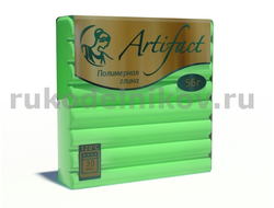 полимерная глина "Артефакт", цвет-зеленый флуоресцентный, брус 56 гр.