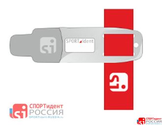 Эластичное крепление для чипа на палец (резинка), 14 cm, КРАСНОЕ с логотипом