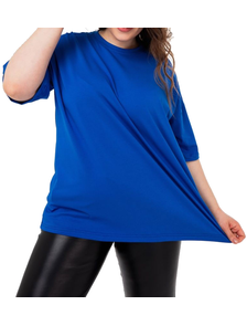 Женская свободная футболка БОЛЬШОГО размера Арт. 15373-6044 (цвет синий) Размеры 54-80