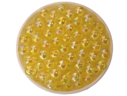 Бусины желтые радужные, диаметр 8 мм, вес пакетика 25 гр