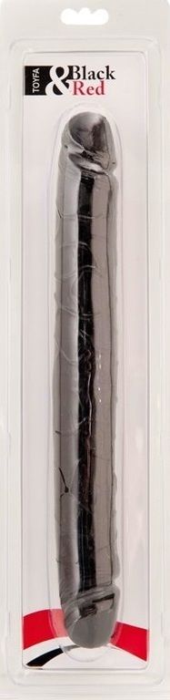 Фаллоимитатор черный двойной, длинной  32 см.