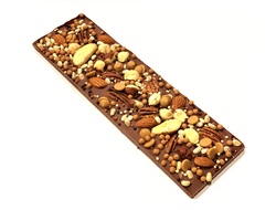 Шоколадная плитка - Молочный шоколад 200 грамм. Орехи - кешью, фундук, пекан, миндаль, кедровый, карамельные криспы.