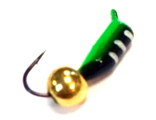 Мормышка вольфрамовая Столбик чёрн шар золото вес.0.47gr.12mm. d-2.0mm,