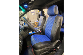 Ford Explorer V (2010+) (экокожа ромб, черный+синий)
