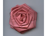 Розочка термо атласная, тёмно-розовая, 7,5*7,5 см.