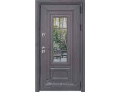 Дверь металлическая "СИБИРЬ ТЕРМО" akzonobel грунт + n23129 муар меланж махагон/белый матовый