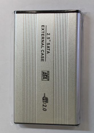 Контейнер для HDD 2.5&#039; SATA USB 2.0 серебристый (гарантия 14 дней)