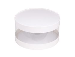 Коробка для торта прозрачная / тубус, диаметр 200 * высота 100 мм, БЕЛАЯ (070110)