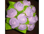 Букет из 11 полотенец &quot;Фиолетовые розы&quot; ( размер 1 полотенца 20 х 20 см), размер букета: высота 30 см, ширина 20 см