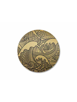 Клипса магнитная для штор, декоративная с рисунком, золото матовое