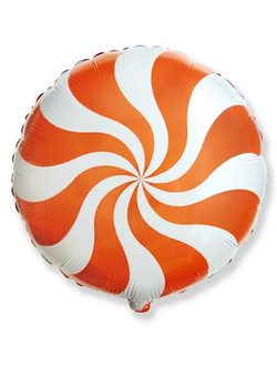 Фольгированный шар с гелием "Карамелька" оранжевый 45 см