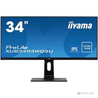 IIYAMA 34&quot; XUB3493WQSU-B1 черный {IPS 3440x1440 75Hz 4ms 21:9 8bit 178/178 400cd 1000:1 HDR 2xHDMI2.0 DisplayPort1.2 2xUSB3.0 2x5W VESA}