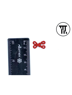 Крючки пришивные в обвязке, цв. Красный, шир. 1,5 см