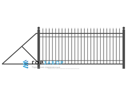 Откатные сварные ворота с элементами ковки KSZ15-20 от завода купить