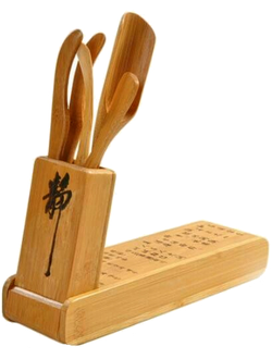 Набор инструментов для чайной церемонии "Пенал", дерево, 4 предмета