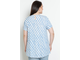 Летняя блуза трапециевидного силуэта из штапеля  Арт. 5937 (голубой)    Размеры 52-64