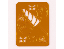 Украшение для торта "Единорог" с бабочками, цвет золото