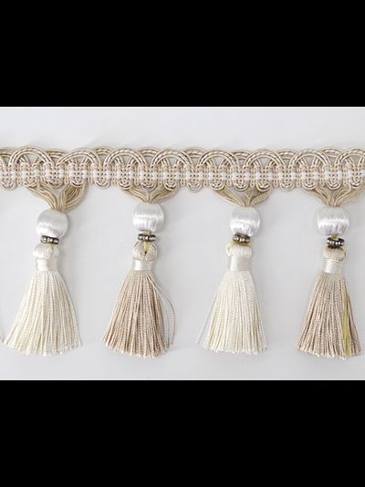 Декоративно-отделочная бахрома для мебели, штор, текстиля бежевых оттенков
