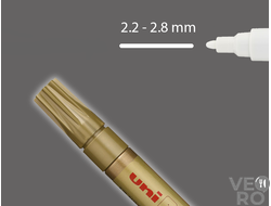 Золотой масляный промышленный перманентный маркер маркер 2.2-2.8 мм UNI PAINT PX-20