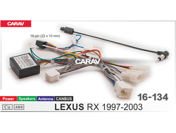 Комплект проводов для подключения Android ГУ (16-pin) / Power + Speakers + Antenna + CANBUS  LEXUS	16-134