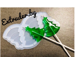 Силиконовая форма "Елочки" для леденцов, шоколада, карамели