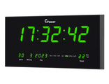 Настенные сетевые часы с календарём С-2515Т-Зеленые 40*20см