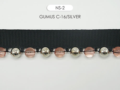 Арт. NS. Отделочная тесьма с бусинками оптом и на отрез