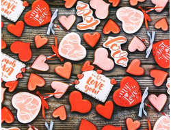 Бумага упаковочная глянцевая "Сердца", 50 х 70 см, 1 лист