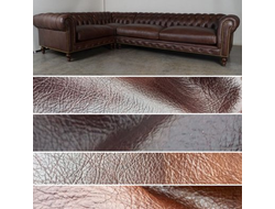 Угловой кожаный диван-кровать в английском стиле Chesterfield