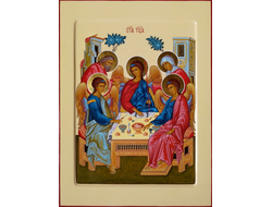 Троица Пресвятая. Рукописная православная икона.
