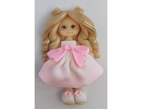 Фигурка из глазури &quot;Кукла 2D в бело - розовом&quot; 9см 50г