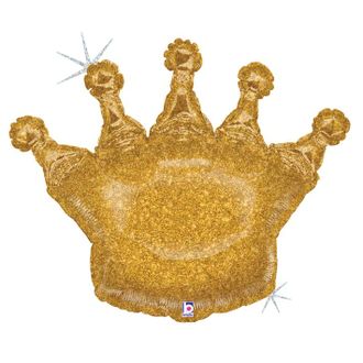 G 36 Фигура Корона золотая Голография / Glittering Crown Gold / 1 шт /