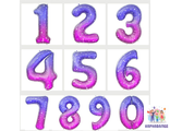 Цифра 86 см - 0,1,2,3,4,5.6,7,8.9 ( шар + гелий + лента )
