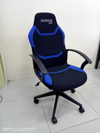 Кресло компьютерное Game 9 ткань черная/синяя