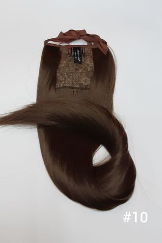 Шиньон-хвост на ленте из искусственных волос (прямой) 60 см Тон № 10