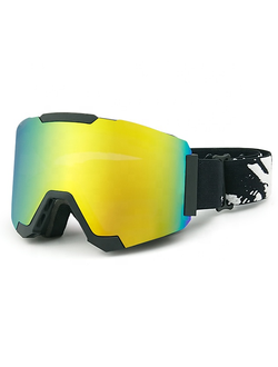 Маска горнолыжная LY-67 с магнитной линзой yellow