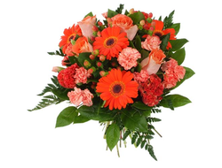 Букет Оранжевый Презент Герберы, гвоздики и розы