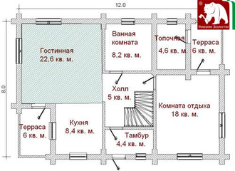 Проект 3-64, 192 кв.м., 8*12