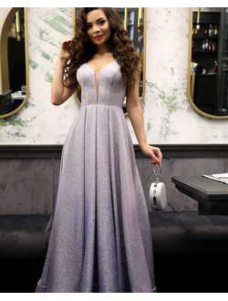 Сиреневое блестящее вечернее платье омбре "Petrol" прокат Уфа
