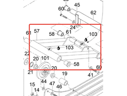 Рычаг задней подвески оригинал BRP 605349313  для BRP LYNX/Ski-Doo (Rear Arm Weld Light)