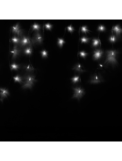 Гирлянда "Бахрома", 100 светодиодов, 20 нитей, 2х0.5 м, соединяемая (до 20 гирлянд), уличная, белый холодный