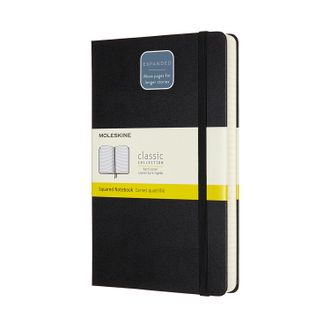 Блокнот Moleskine Expanded (клетка), Large, черный