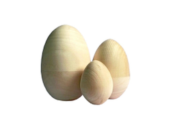 Яйцо матрешка 90*60 без росписи 3-х кукольное