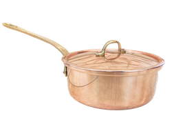 Сотейник медный луженый с крышкой Португалия (CopperCrafts) арт.5132