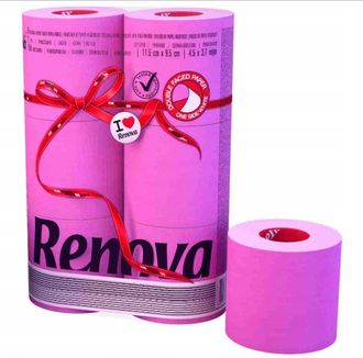 Туалетная бумага Renova 2 слоя розовая
