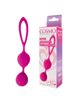 Ярко-розовые вагинальные шарики Cosmo с петелькой Производитель: Bior toys, Россия