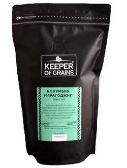 Кофе Keeper of Grains зерновой плантационный Колумбия Марагоджип, 0,5 кг