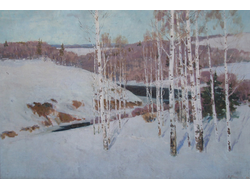 Пименов В.В. Зимний пейзаж х.м. 140Х200 1978г (246)