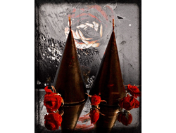 "Готическая роза" свечи черные восковые